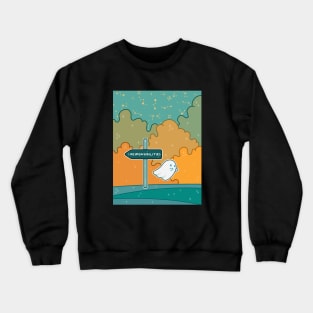 A ghost escaping his responsibilities Crewneck Sweatshirt